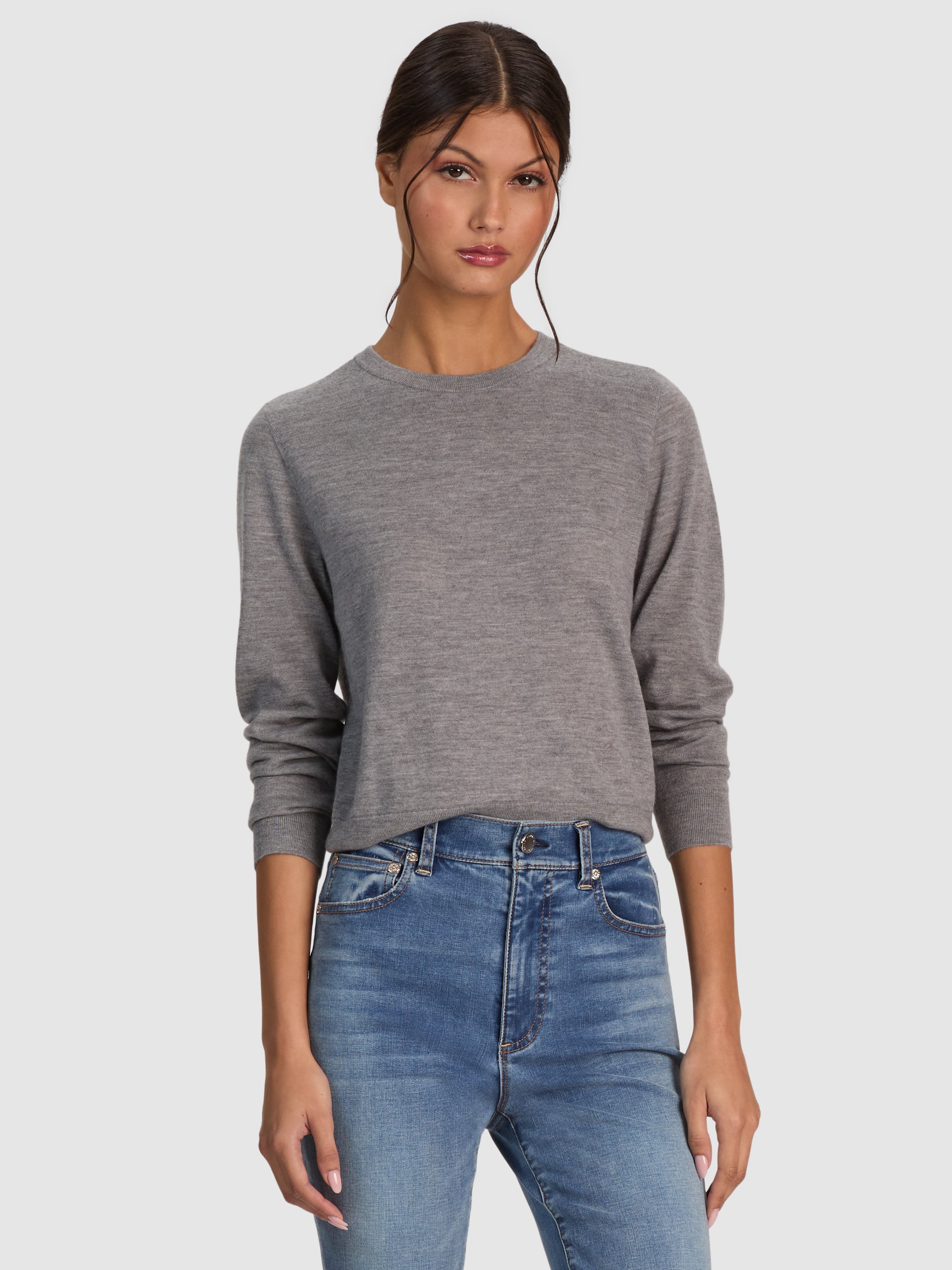 CAROLEE CASHMERE PULLOVER-MEDIUM HEATHER GREY-ALICE + OLIVIA