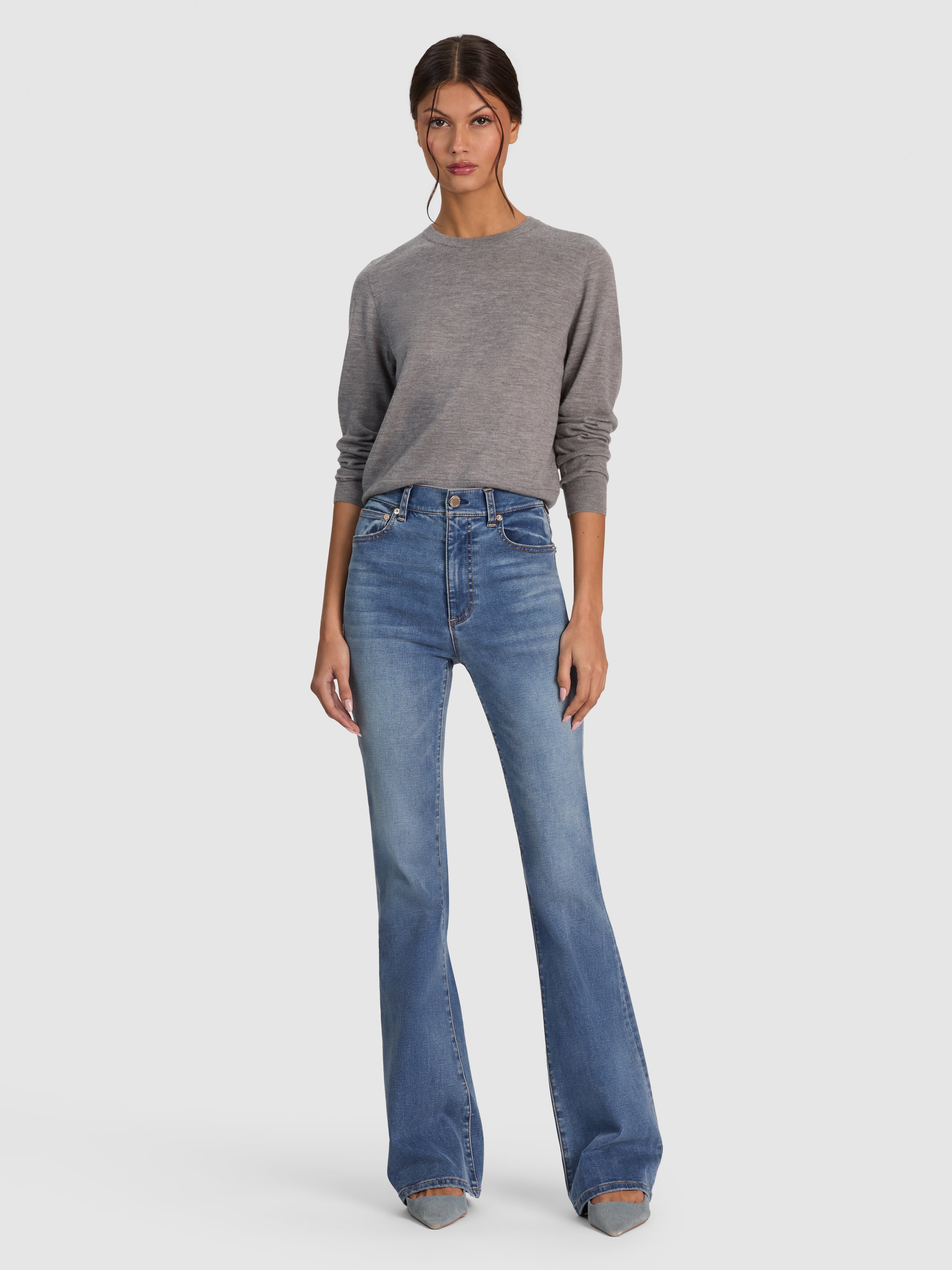 CAROLEE CASHMERE PULLOVER-MEDIUM HEATHER GREY-ALICE + OLIVIA