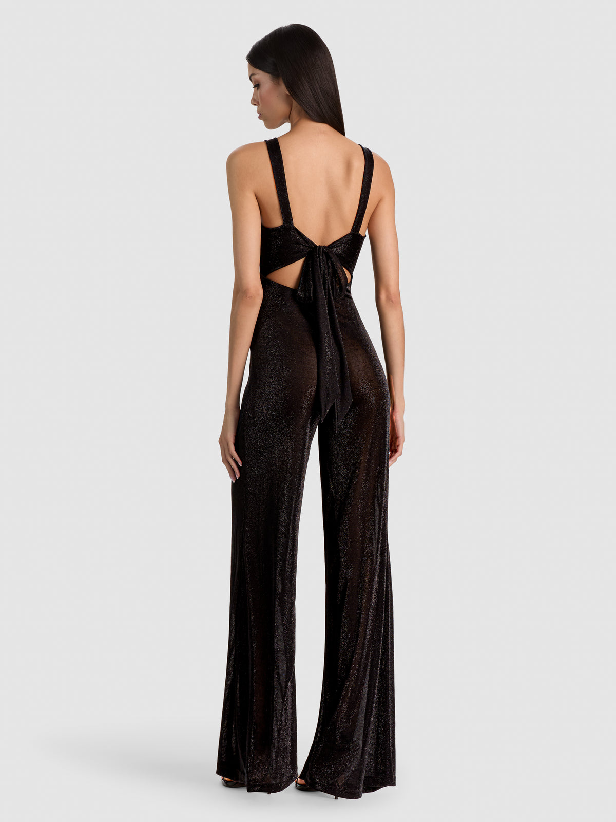 TUTA INTERA THEA CON SCOLLO AD ANELLO E LACCI SULLA SCHIENA-Black-ALICE + OLIVIA