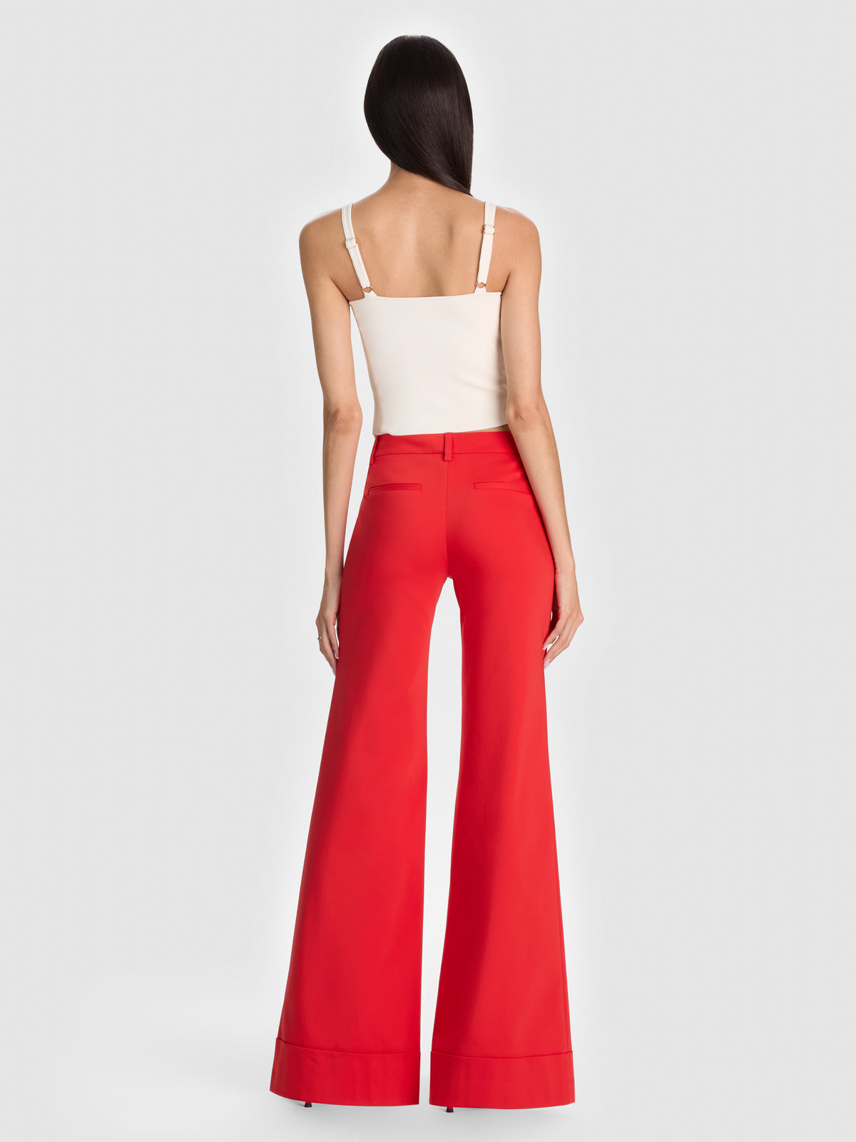 PANTALON ÉVASÉ LARGE VALENTINE LR AVEC REVERS-CANDY APPLE-ALICE + OLIVIA