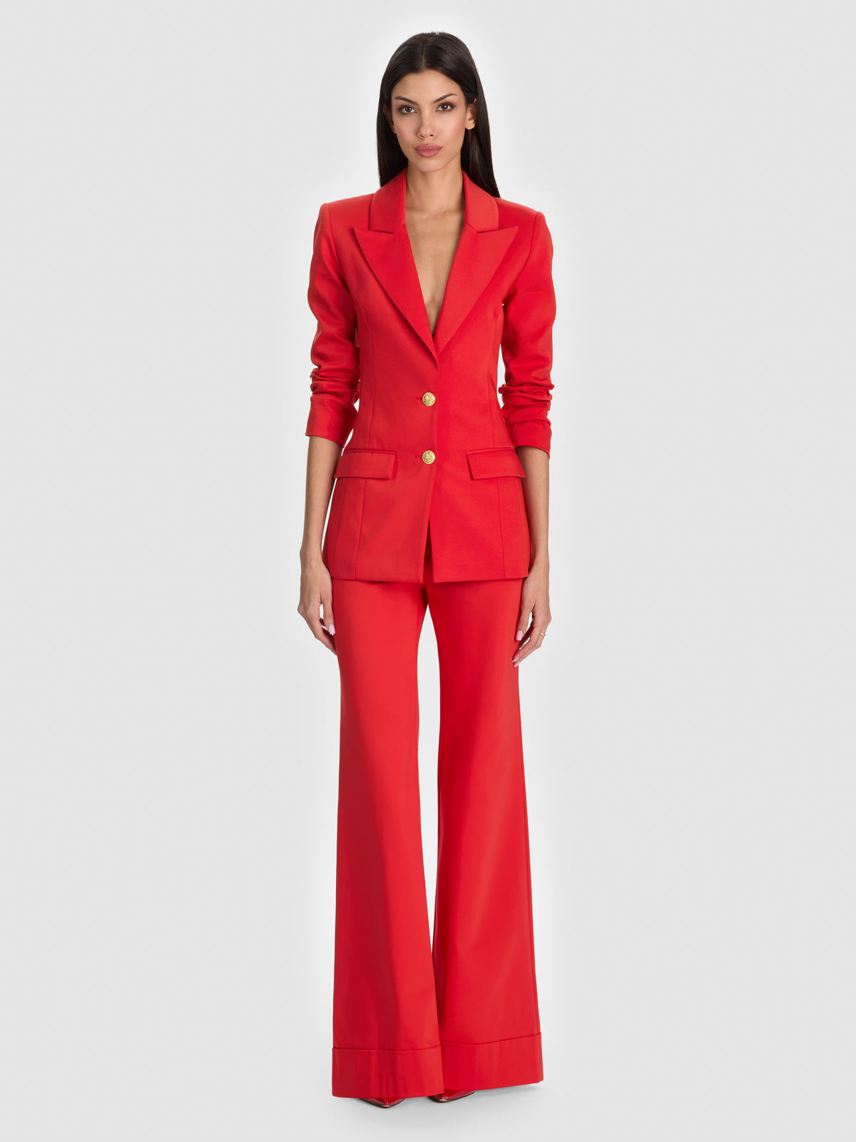 PANTALON ÉVASÉ LARGE VALENTINE LR AVEC REVERS-CANDY APPLE-ALICE + OLIVIA