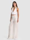 ERIN COWL HALTER TOP-OFF WHITE-ALICE + OLIVIA