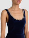 CHARLOTTE SCOOP NECK MINI DRESS-MIDNIGHT BLUE-ALICE + OLIVIA