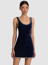 CHARLOTTE SCOOP NECK MINI DRESS-MIDNIGHT BLUE-ALICE + OLIVIA