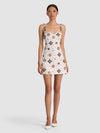 MINI ABITO EMILIENNE EMBELL – BIANCO SPORCO/MULTICOLORE-ALICE + OLIVIA