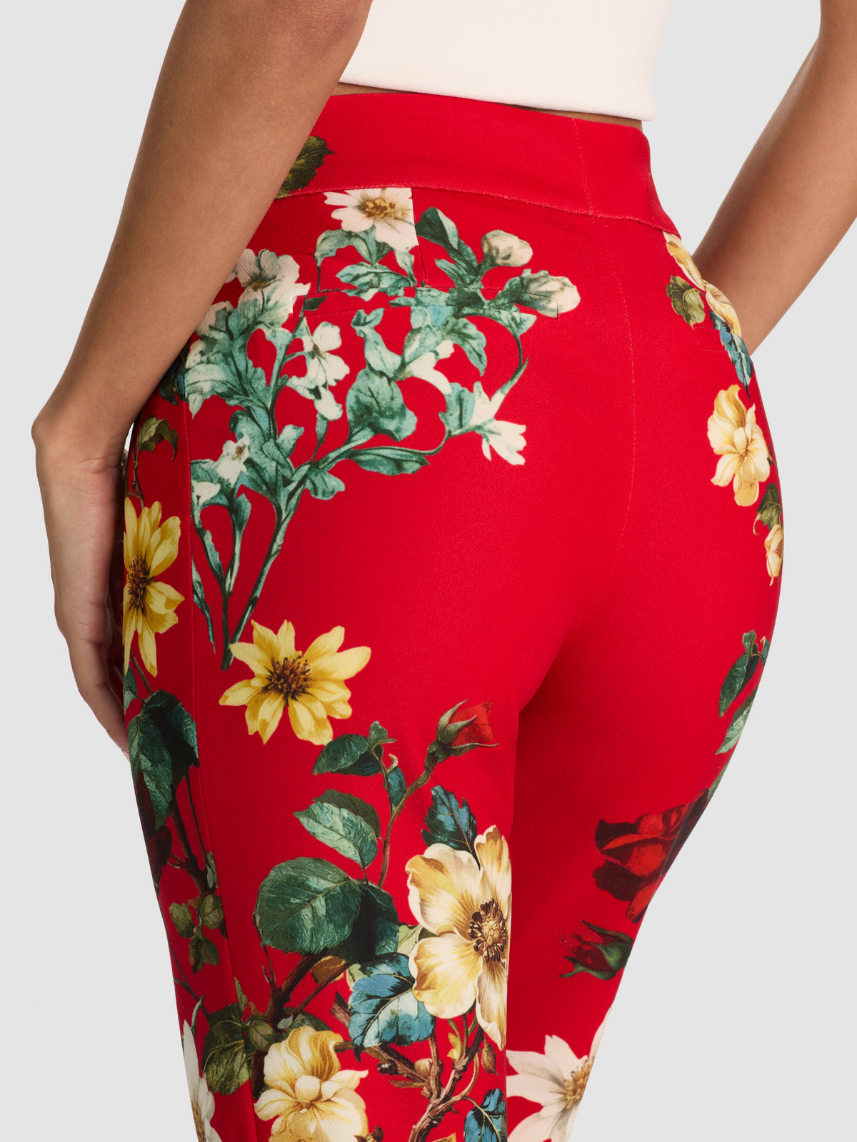 PANTALON SLIM BOOTCUT ANDREW-GARDEN VISTA CANDY APPLE-ALICE + OLIVIA