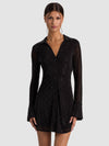 FREYA ROBE BOUTONNÉE CINTREÉ – NOIR/OR-ALICE + OLIVIA