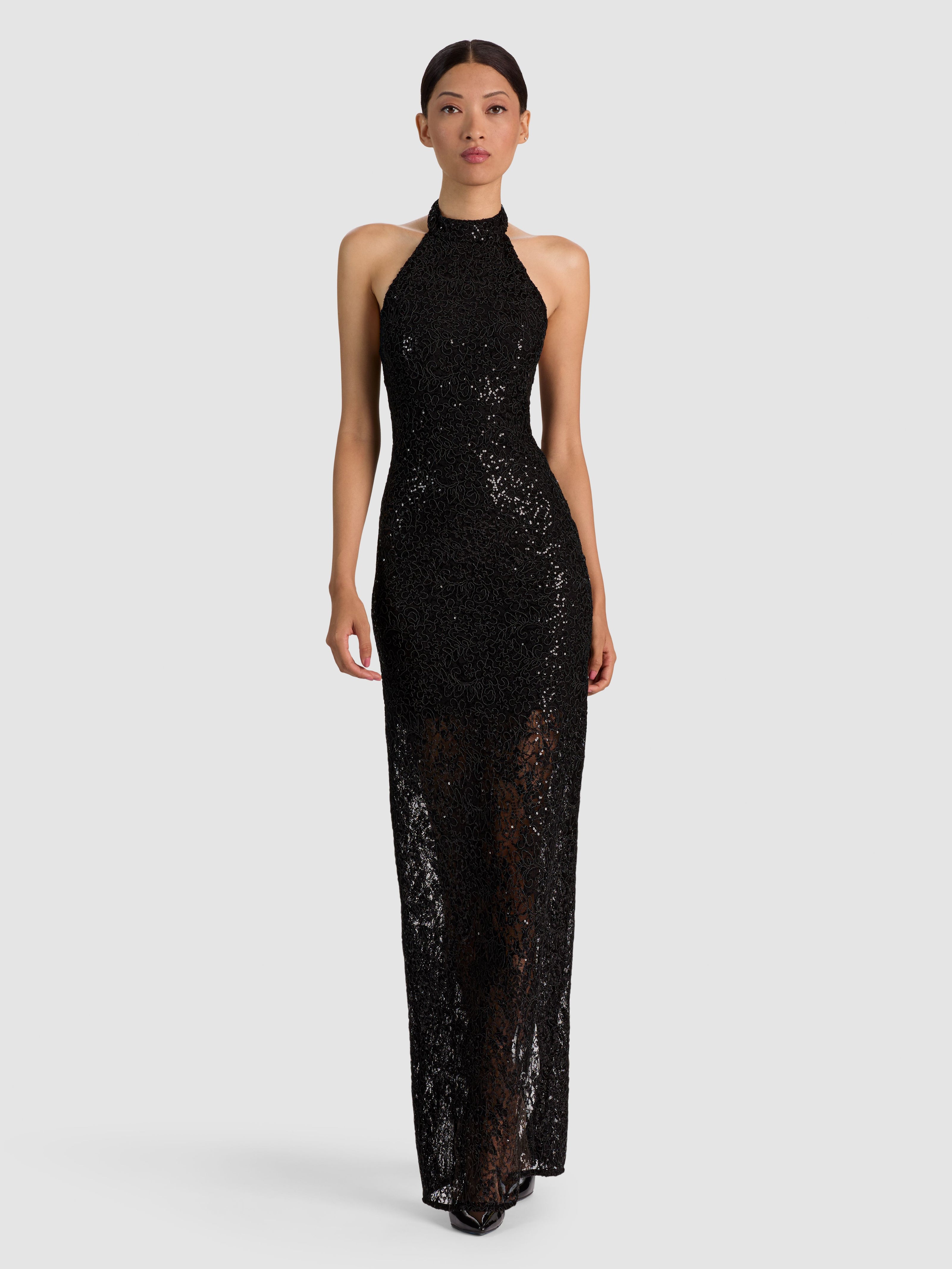 KOI EMBELLISHED MAXI DRESS-Black-ALICE + OLIVIA