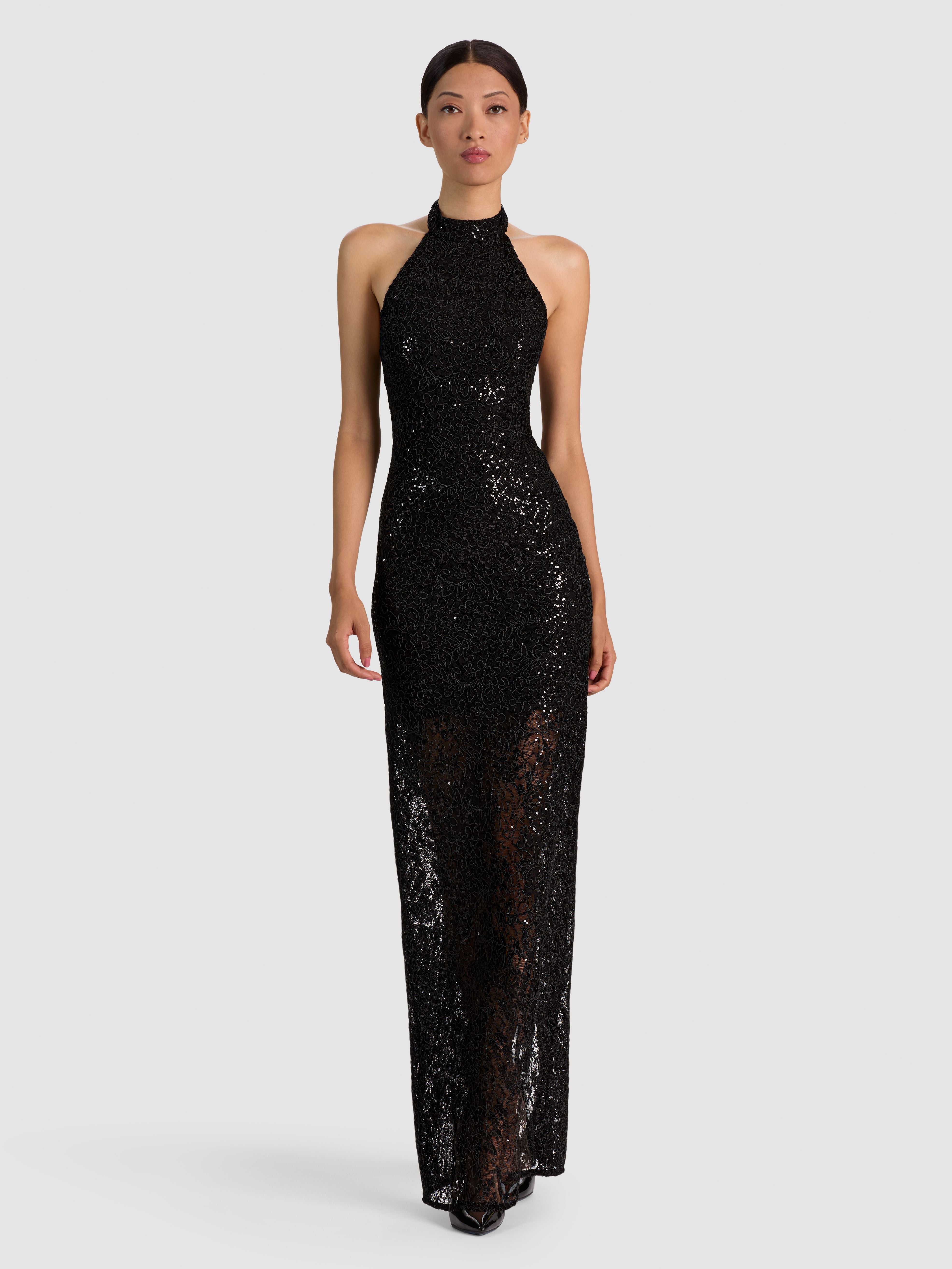 KOI EMBELLISHED MAXI DRESS-Black-ALICE + OLIVIA