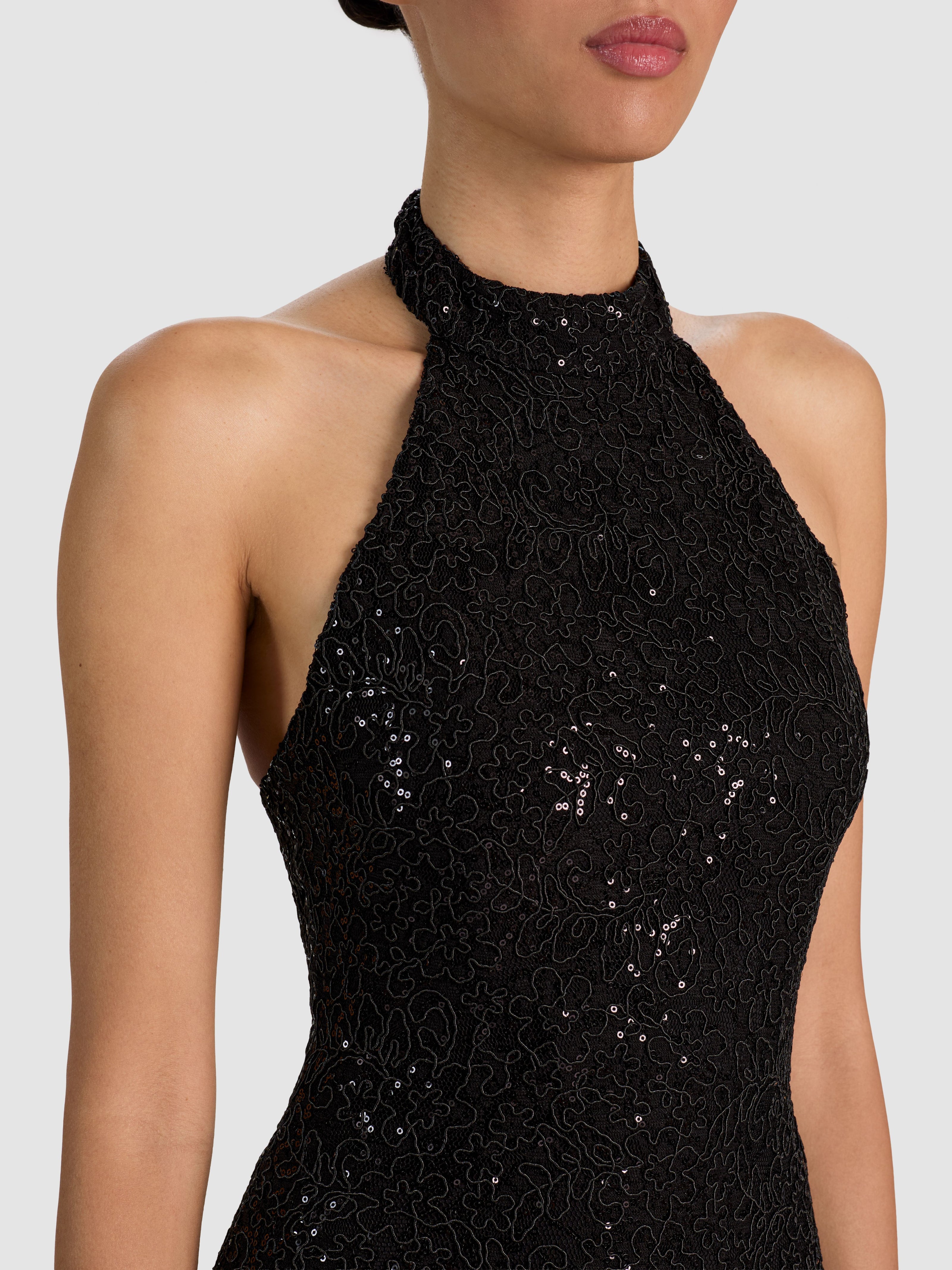 KOI EMBELLISHED MAXI DRESS-Black-ALICE + OLIVIA