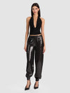 Top a vogatore incrociato sul collo Erin-Black-ALICE + OLIVIA