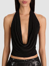 Top a vogatore incrociato sul collo Erin-Black-ALICE + OLIVIA