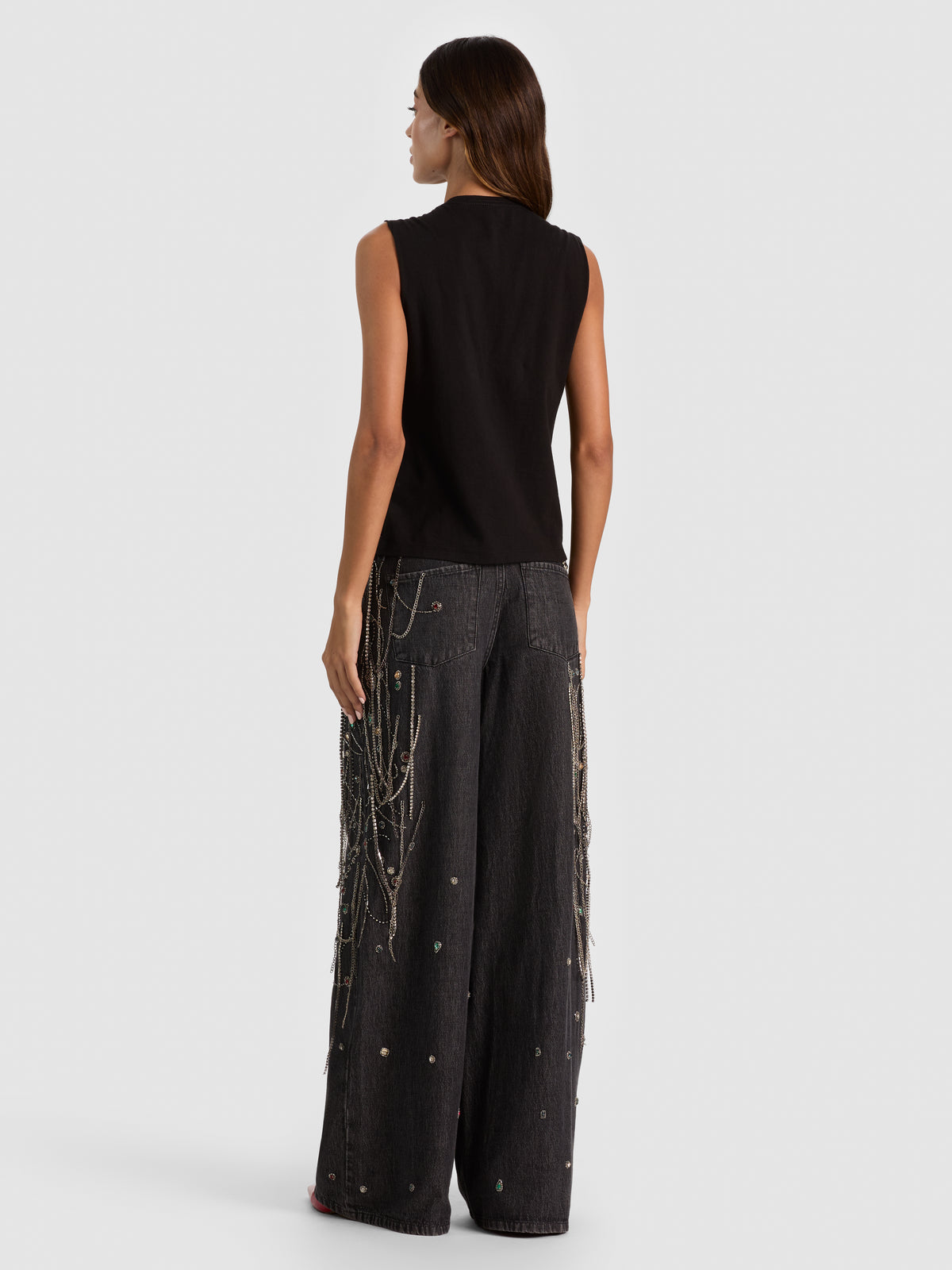 TOP CON CATENE DECORATIVE DEDE-Black-ALICE + OLIVIA
