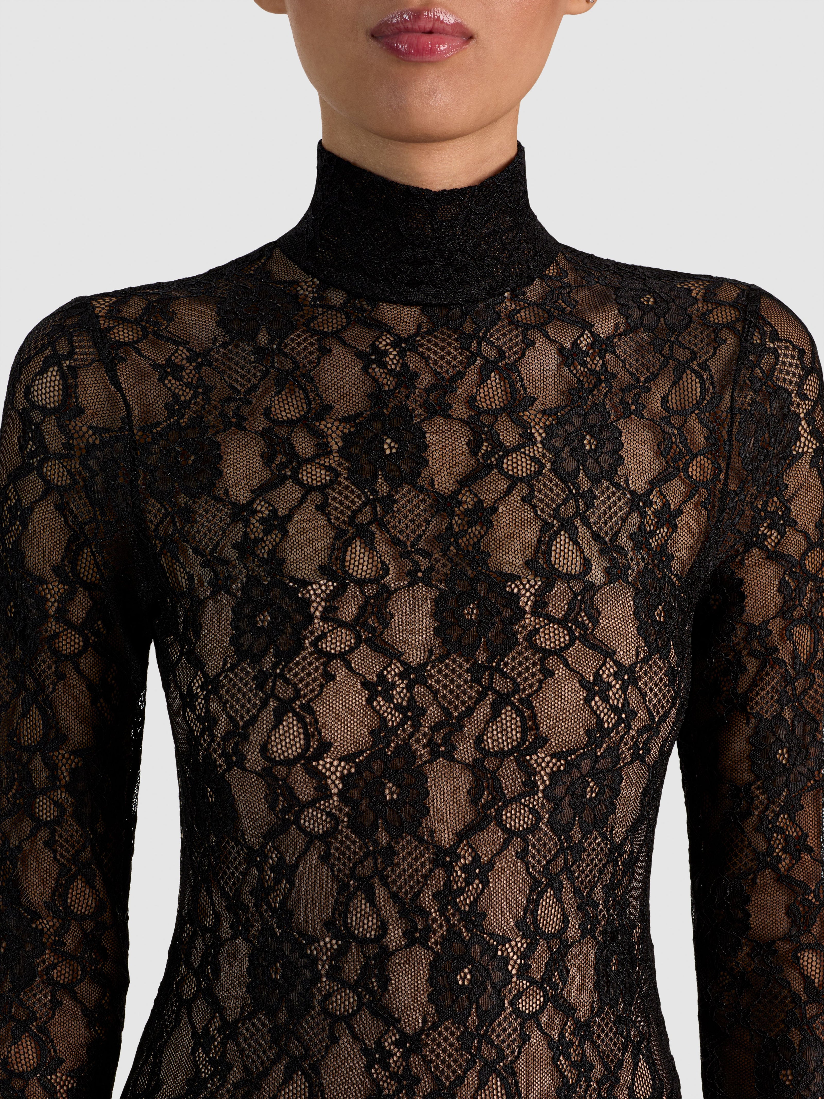 DELORA LACE MAXI DRESS WITH TRAIN-Black-ALICE + OLIVIA