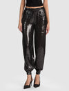 PANTALON GENIE DÉCLAN À SEQUINS À ENFILER-Black-ALICE + OLIVIA