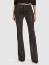 PANTALONI A ZAMPA D'ELEFANTE SVASATI OLIVIA HEATSET WWB-BLACK/GUNMETAL-ALICE + OLIVIA