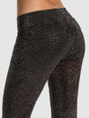 PANTALONI A ZAMPA D'ELEFANTE SVASATI OLIVIA HEATSET WWB-BLACK/GUNMETAL-ALICE + OLIVIA