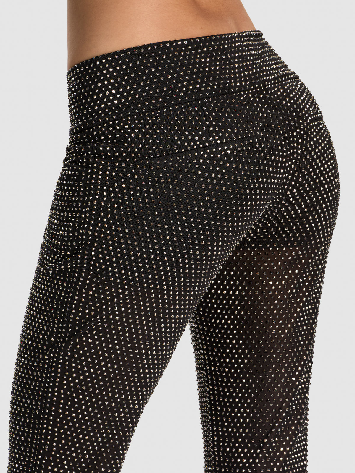 PANTALONI A ZAMPA D'ELEFANTE SVASATI OLIVIA HEATSET WWB-BLACK/GUNMETAL-ALICE + OLIVIA