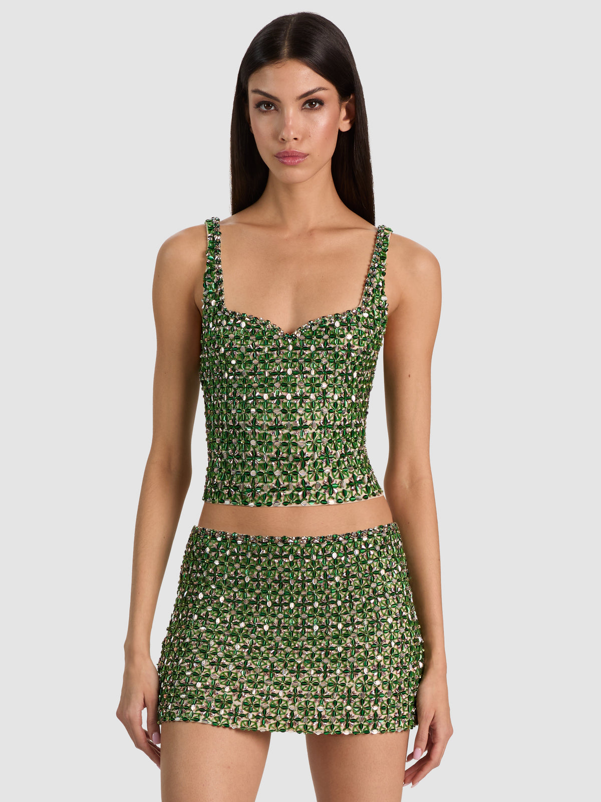 EVE HAUT COURT EMBOUTI-MEADOW GREEN-ALICE + OLIVIA