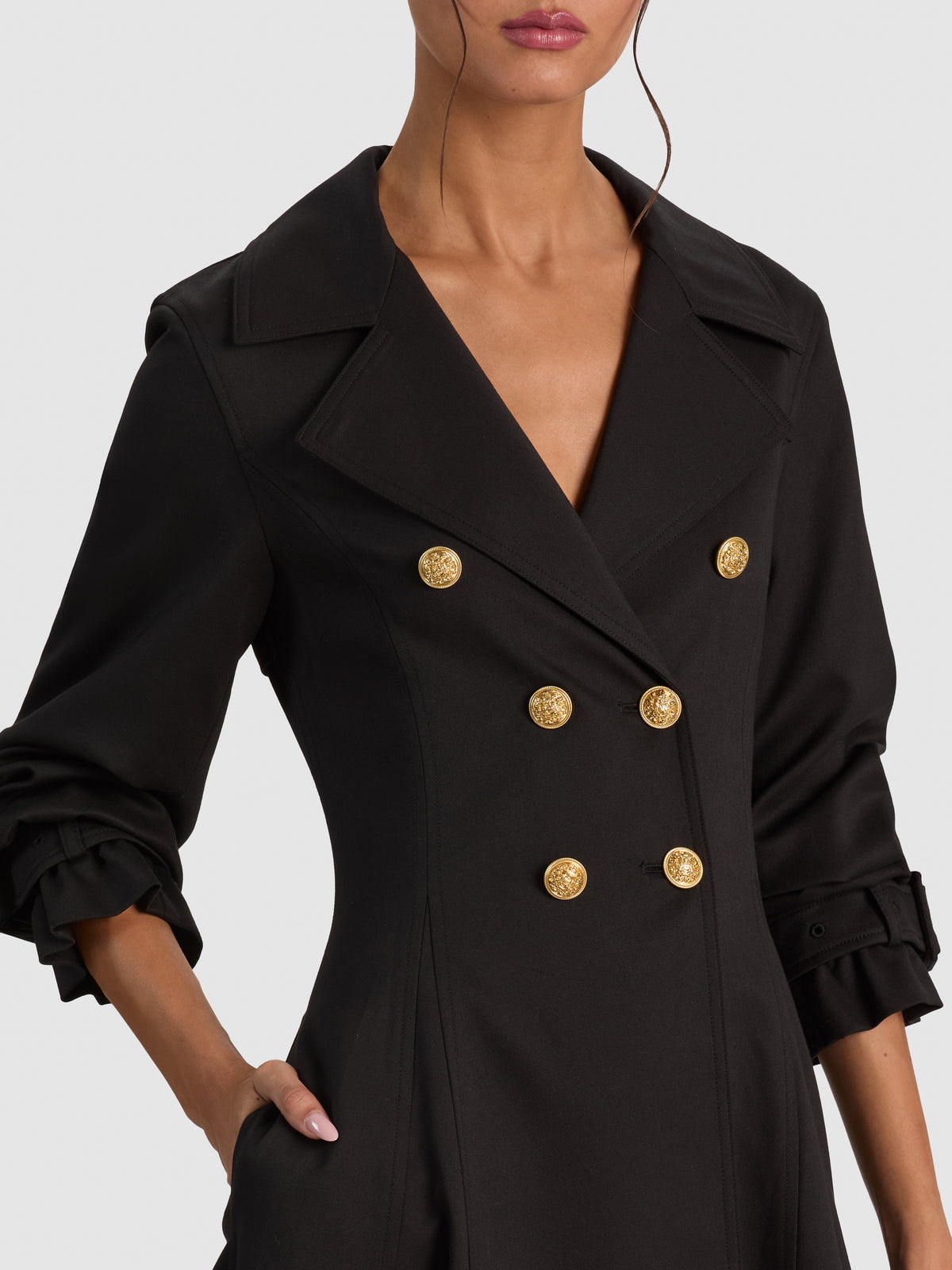 ELLIE GODET TRENCH COAT - NERO