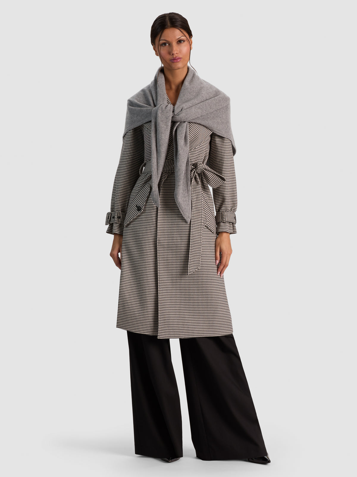 CORINA TRIANGLE SCARF - MEDIUM HEATHER GREY