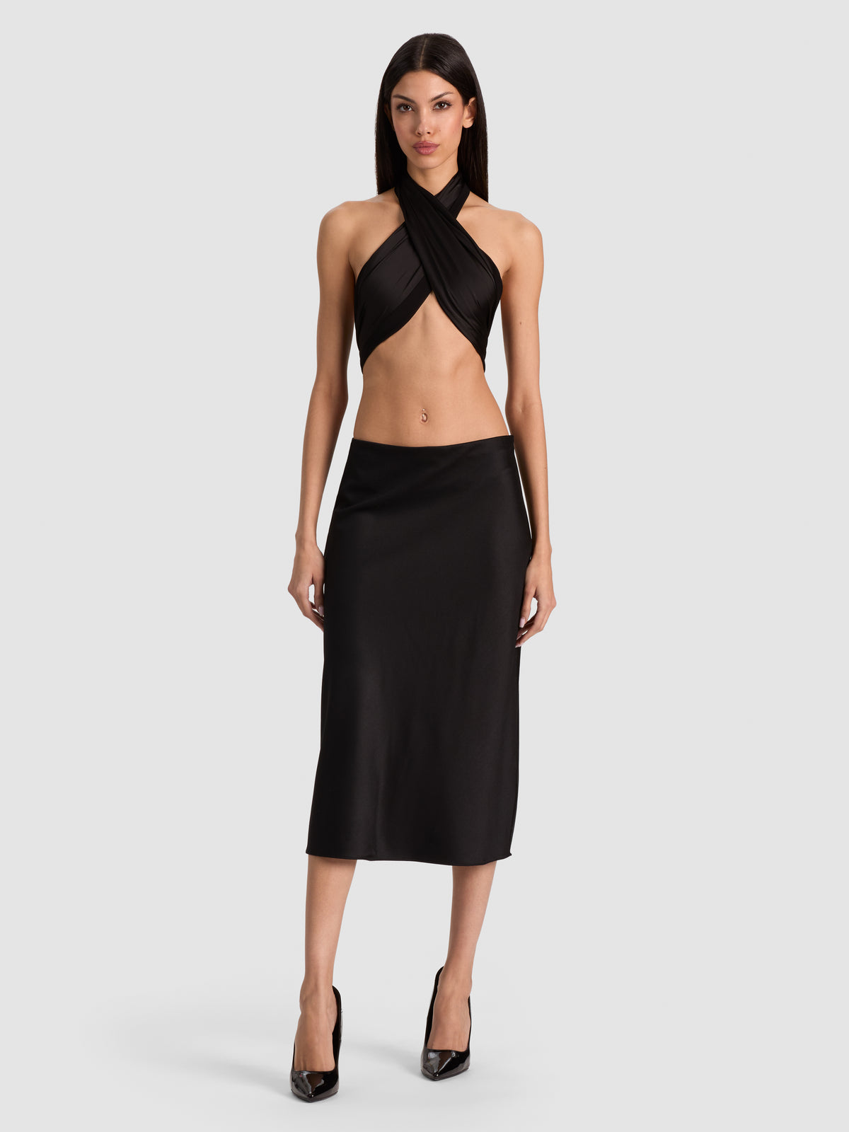 ALEXA FRINGE SCARF - BLACK