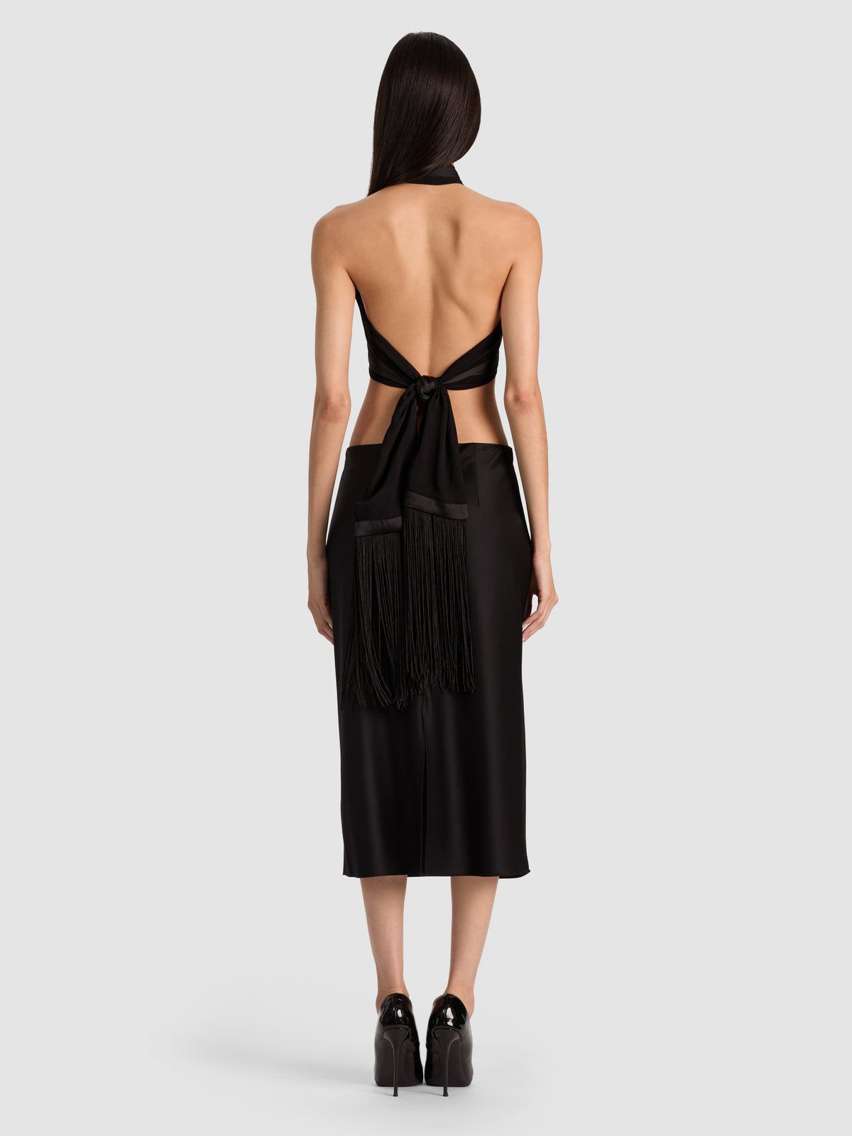 ALEXA FRINGE SCARF-Black-ALICE + OLIVIA