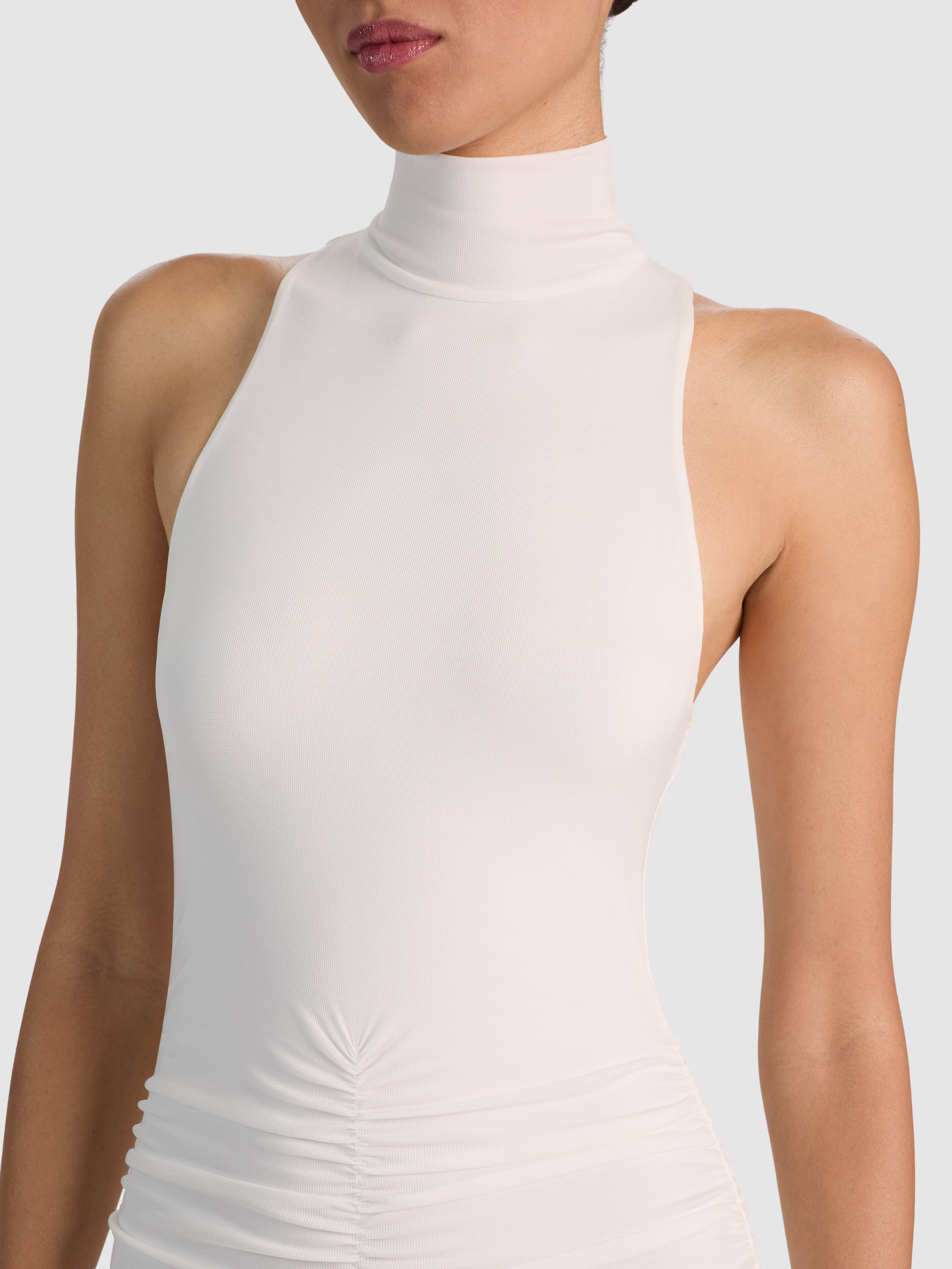 SHANNON RUCHED HIP MAXI DRESS-OFF WHITE-ALICE + OLIVIA