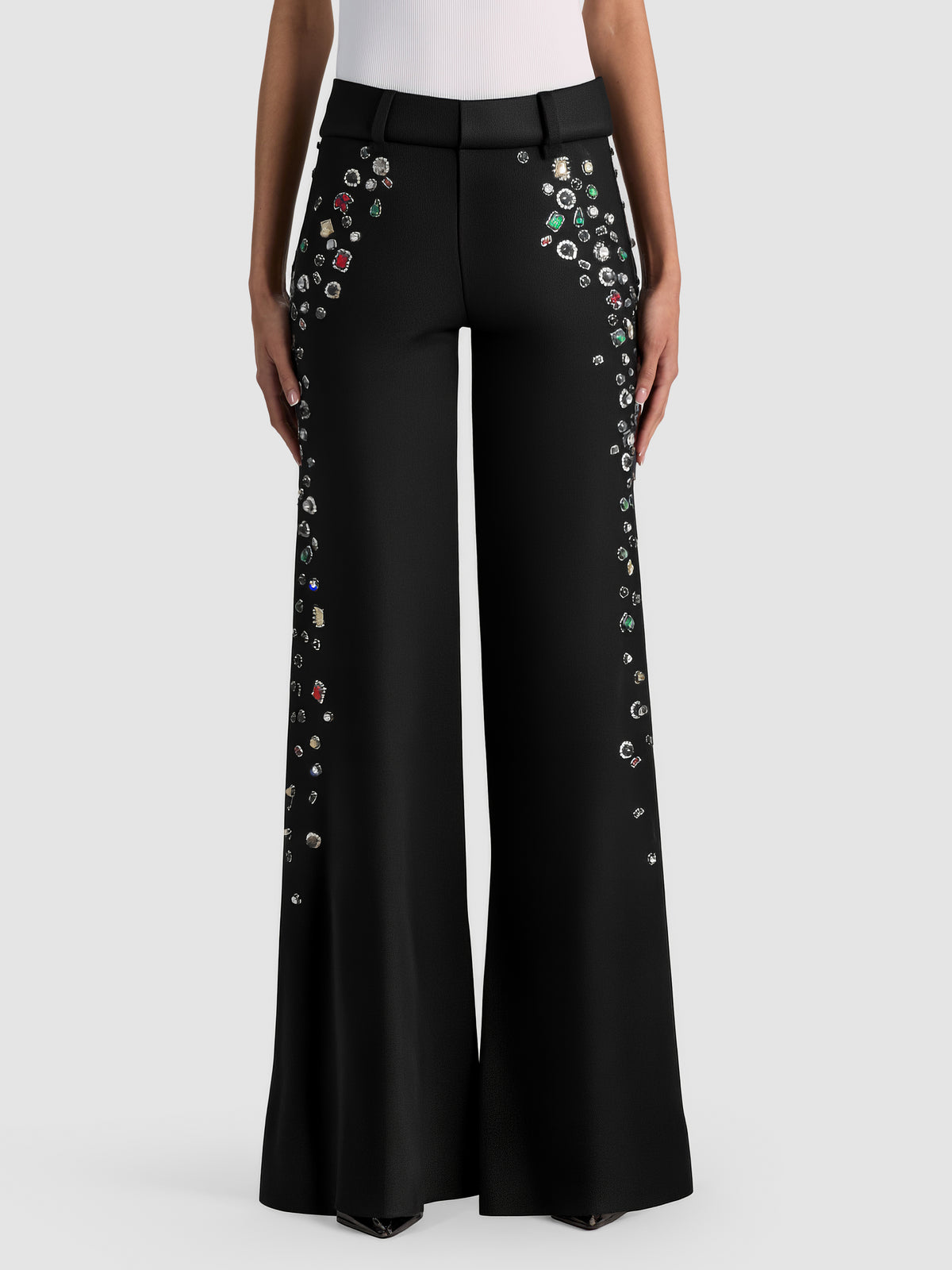 ALEXANDER EMBELLISHED TROUSER-Black-ALICE + OLIVIA