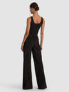 OLIVIA SUEDE WIDE LEG FLARE PANT-Black-ALICE + OLIVIA