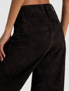 OLIVIA SUEDE WIDE LEG FLARE PANT-Black-ALICE + OLIVIA