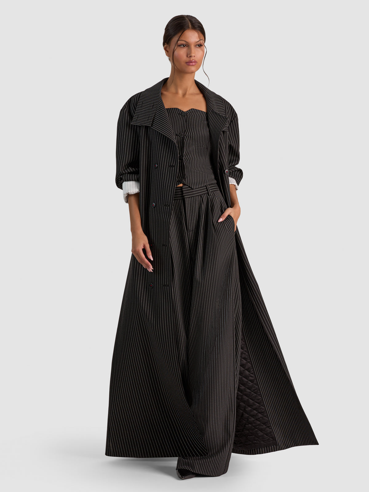 CAMDEN COMBO CAPPOTTO LUNGO ULTRA OVERSIZE - NERO/BIANCO SPORCO