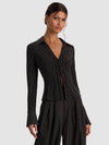 FREYA BUTTON DOWN TOP-BLACK/OFF WHITE-ALICE + OLIVIA