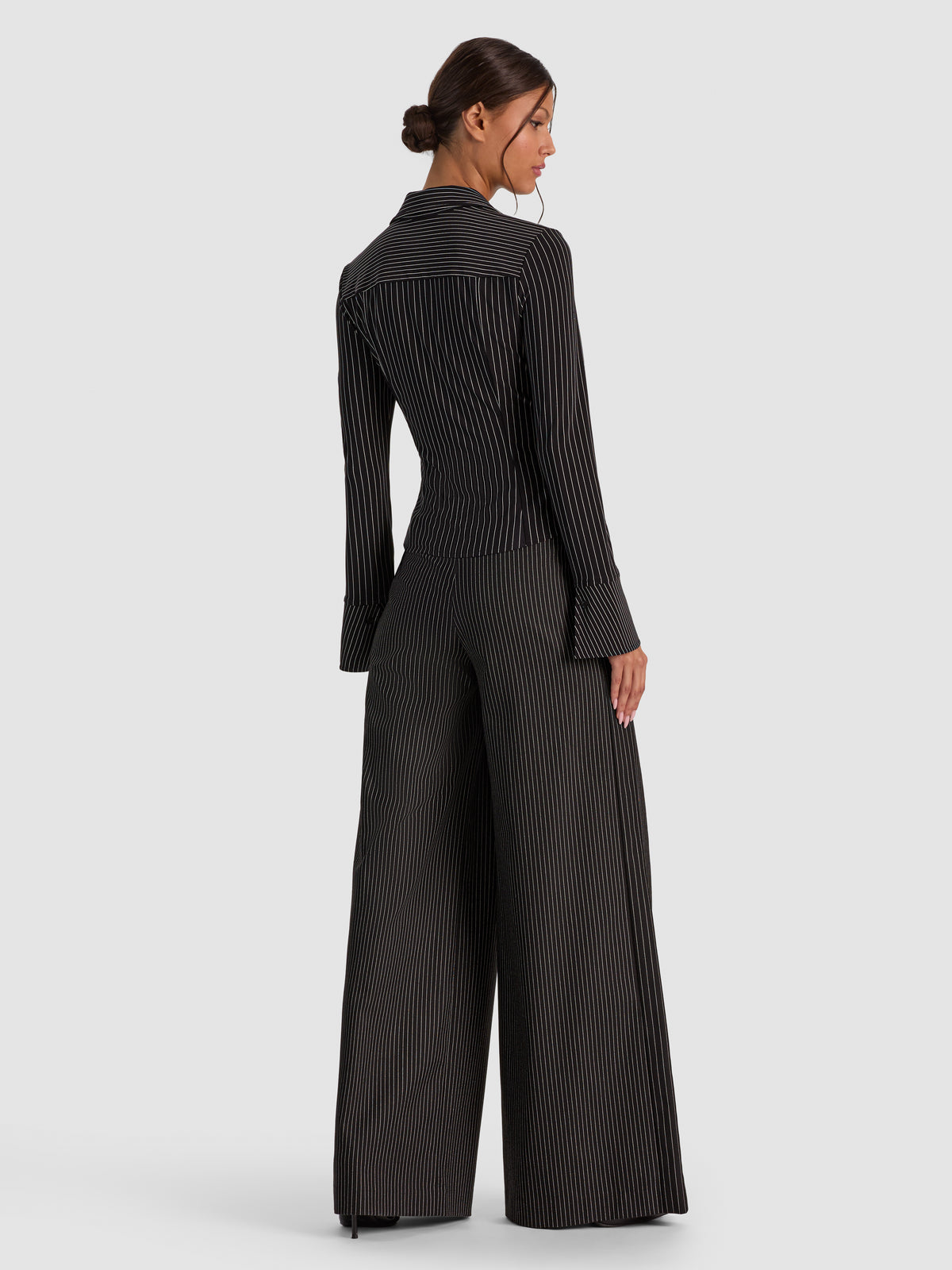 FREYA BUTTON DOWN TOP-BLACK/OFF WHITE-ALICE + OLIVIA