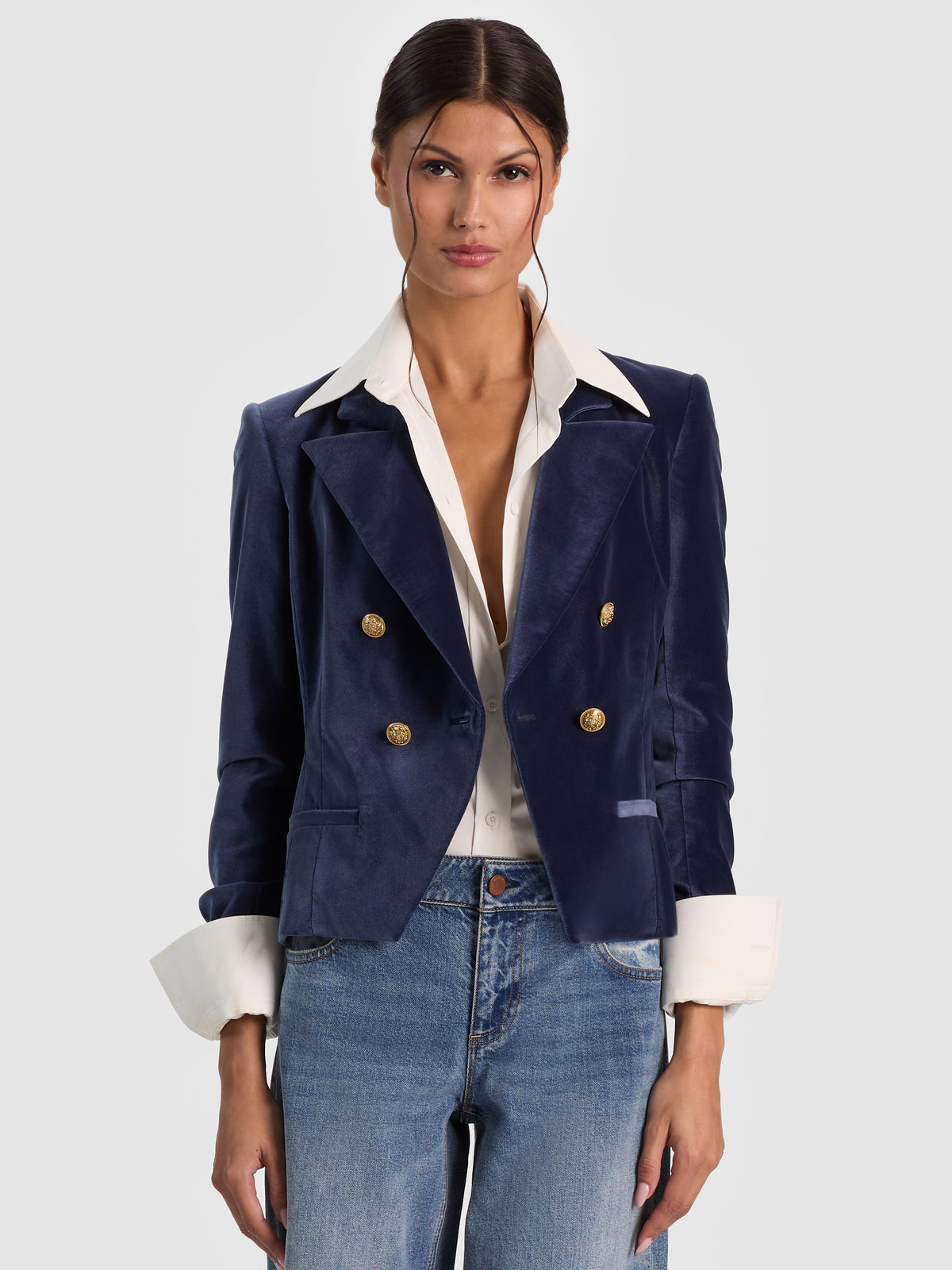 BLAZER CORTO DOPPIOPETTO SABLE - BLU NOTTE