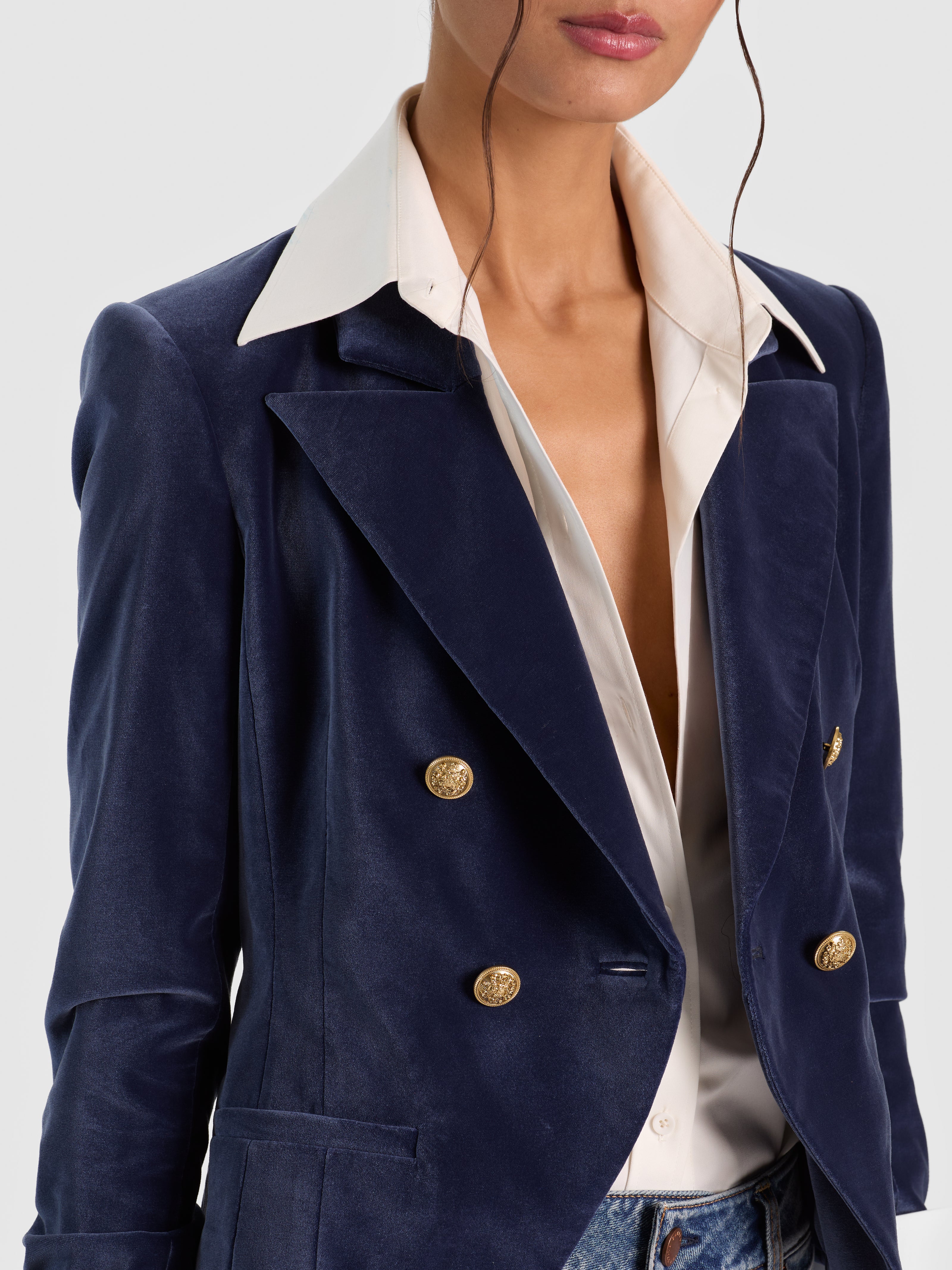 BLAZER COURT DOUBLE BOUTONNAGE SABLE-ALICE + OLIVIA