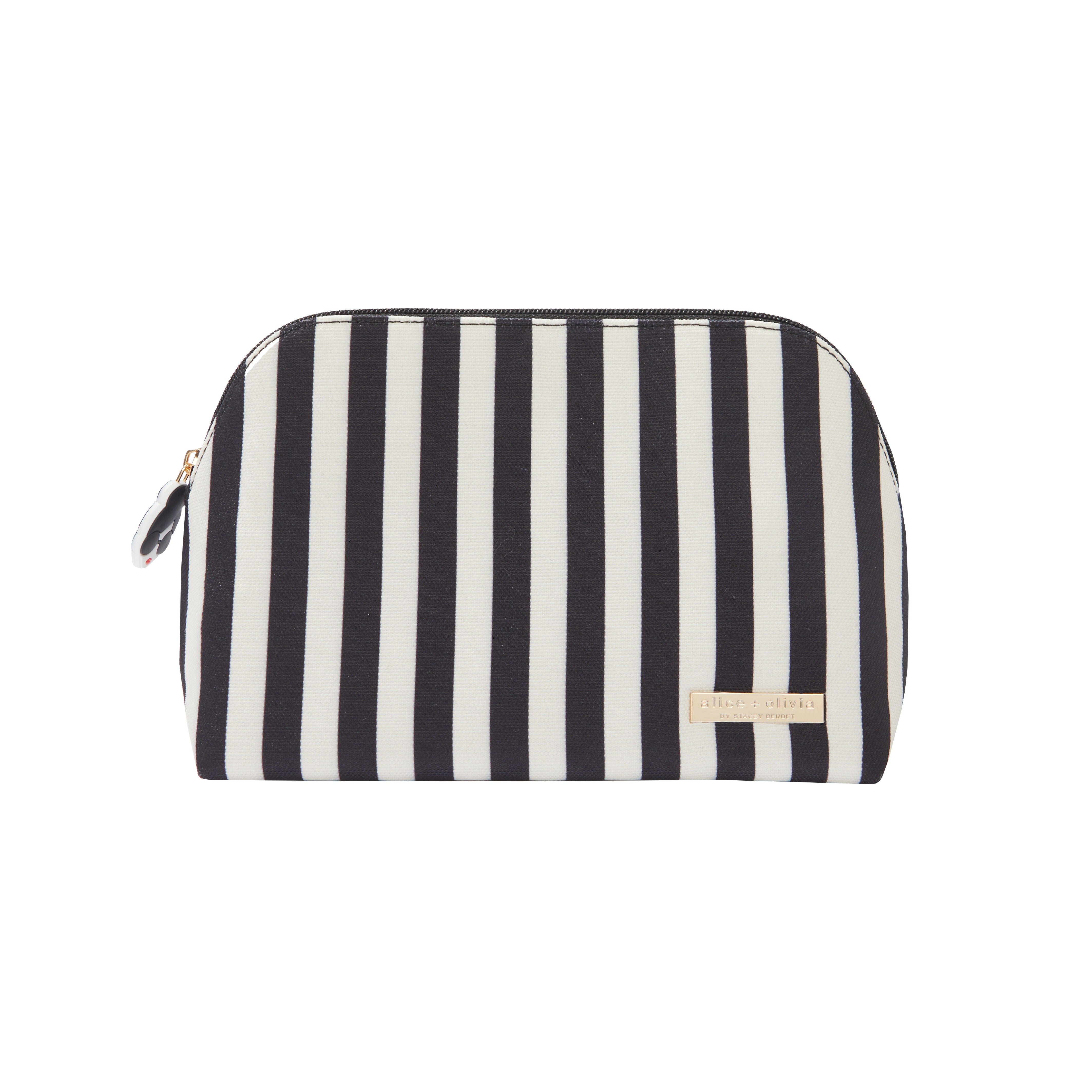 A+O X FABFITFUN PENCIL POUCH-POSITANO STRIPE SM BLACK-ALICE + OLIVIA