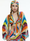 MARLA PRINTED HEADSCARF-POMELO STRIPE-ALICE + OLIVIA