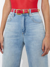 HAYDEN BUCKLE BELT-BRIGHT RUBY/GOLD-ALICE + OLIVIA