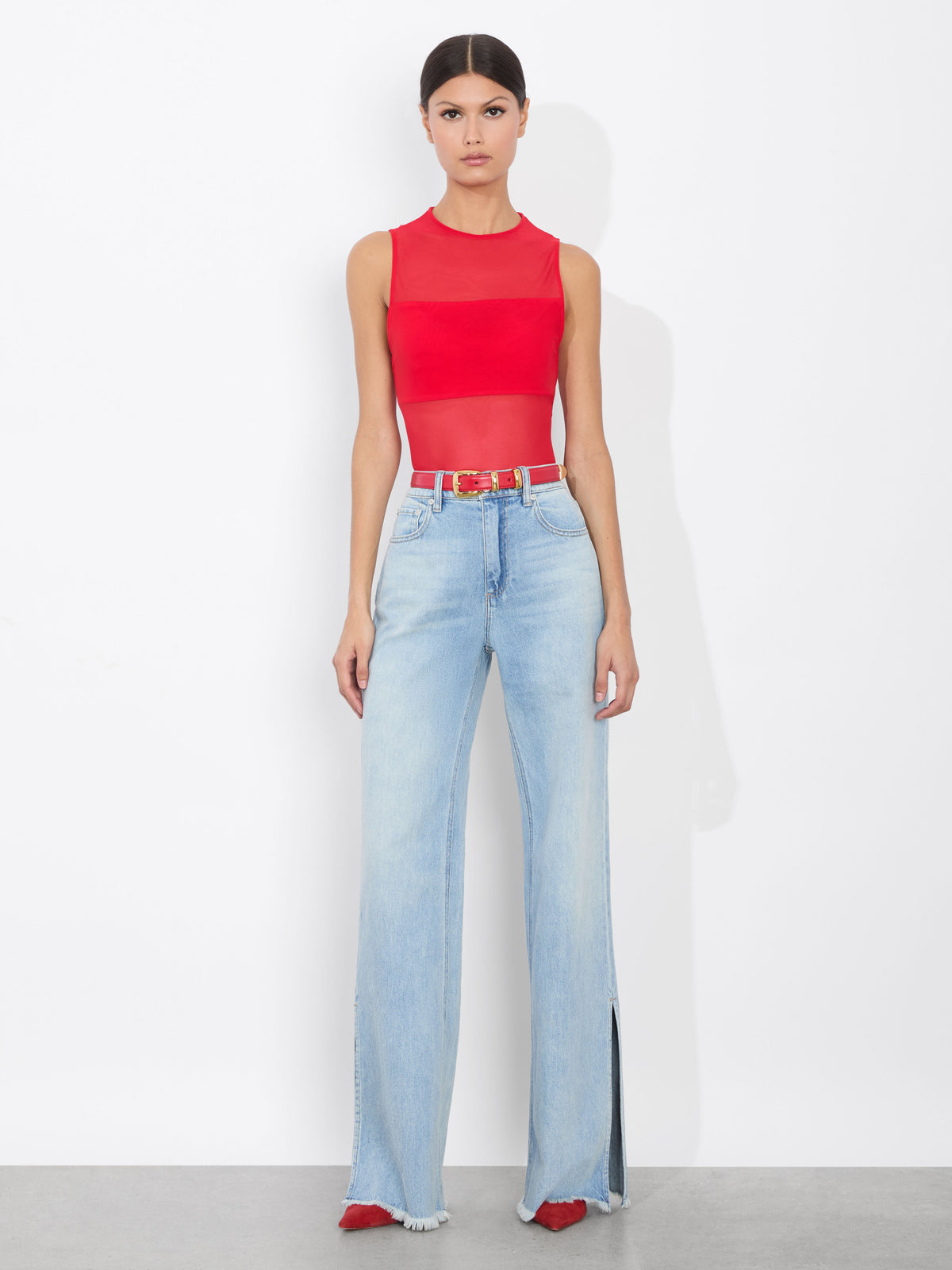 HAYDEN BUCKLE BELT - BRIGHT RUBY/GOLD