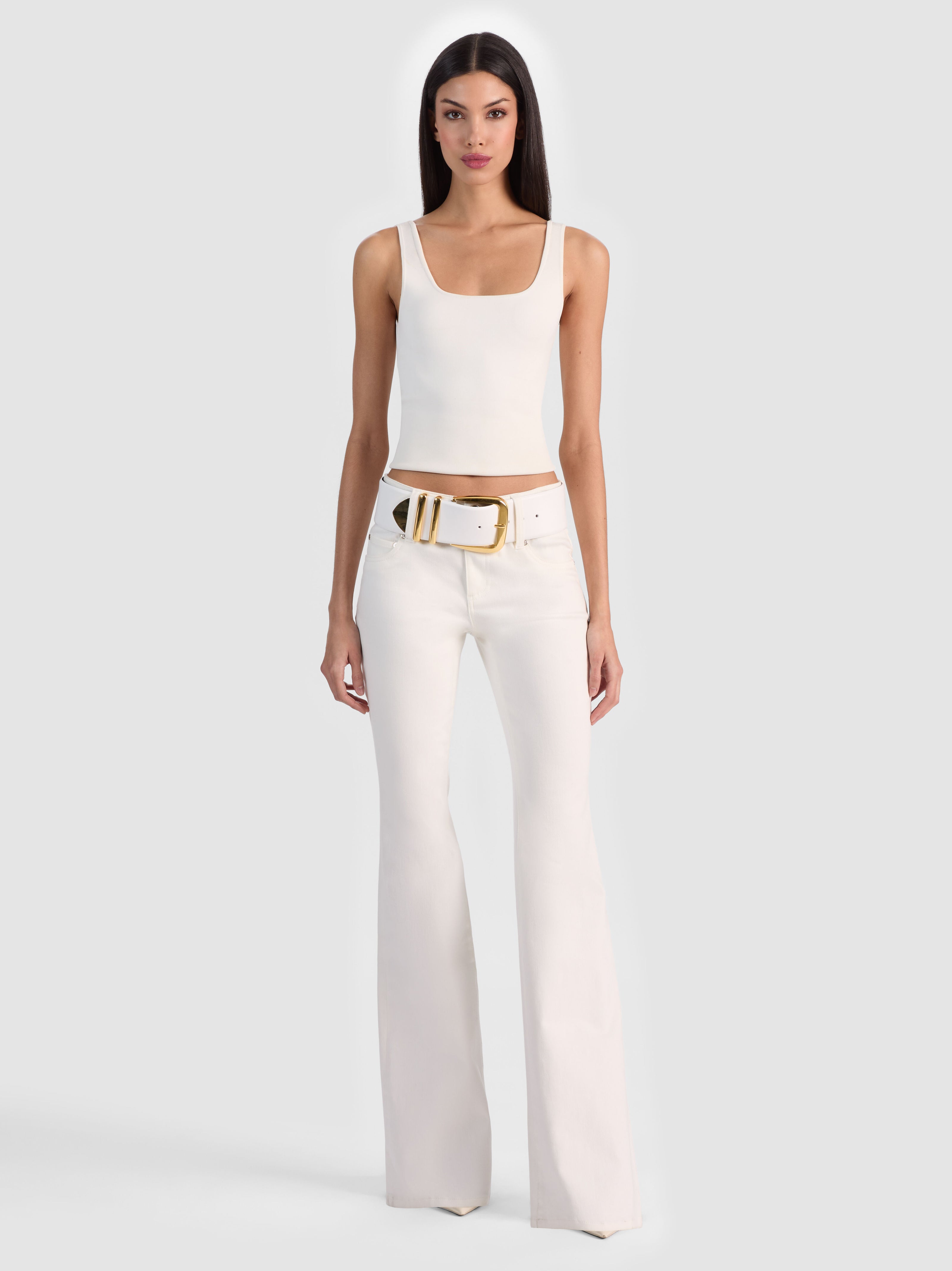 HARLEY WIDE BELT-WHITE/GOLD-ALICE + OLIVIA