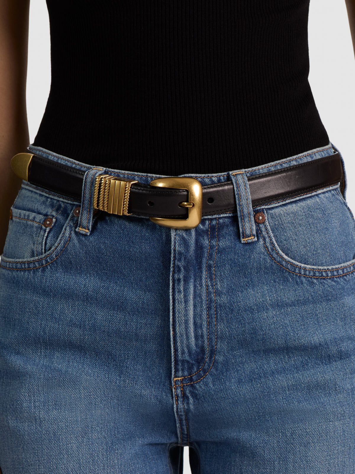 HAYDEN GILDED BELT - BLACK/GOLD