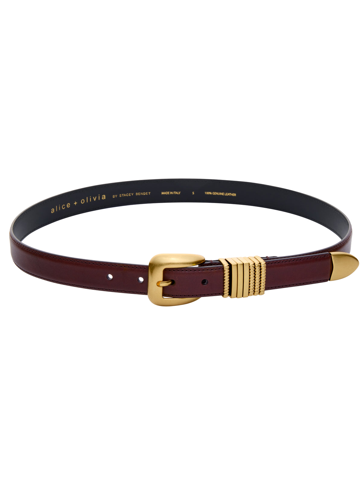 HAYDEN GILDED BELT - DARK CHOCOLATE/GOLD