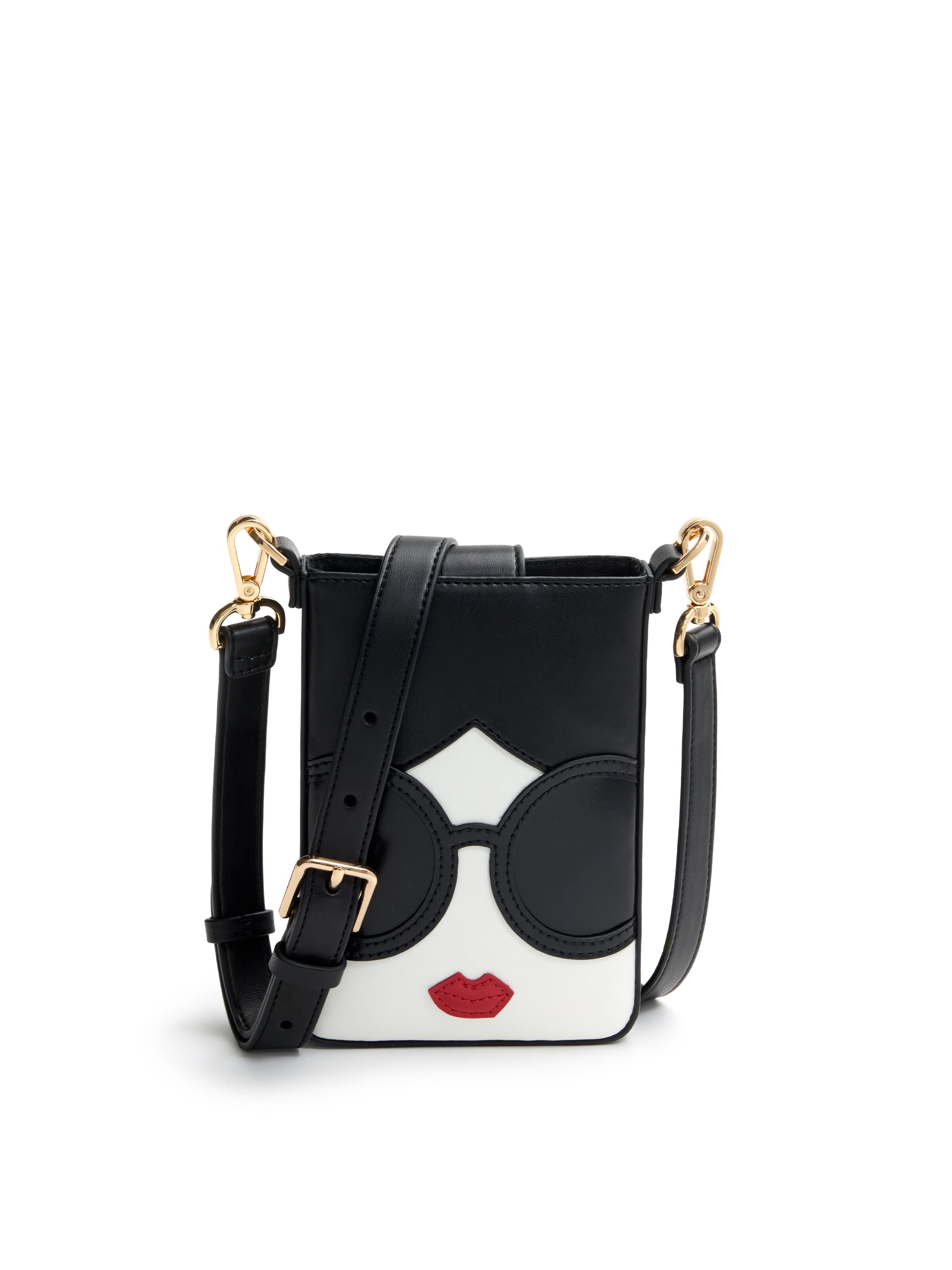 STACEFACE PHONE CROSSBODY-BLACK/OFF WHITE MULTI-ALICE + OLIVIA