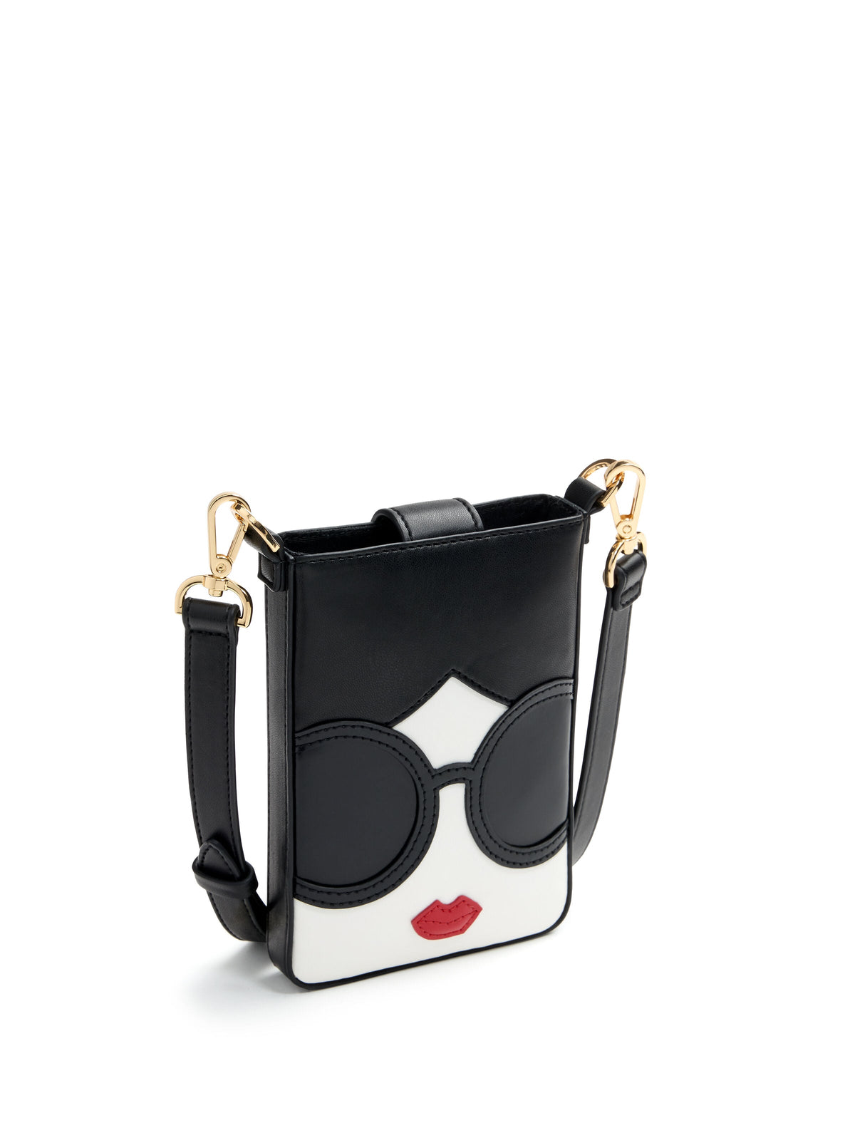 STACEFACE PHONE CROSSBODY - BLACK/OFF WHITE MULTI