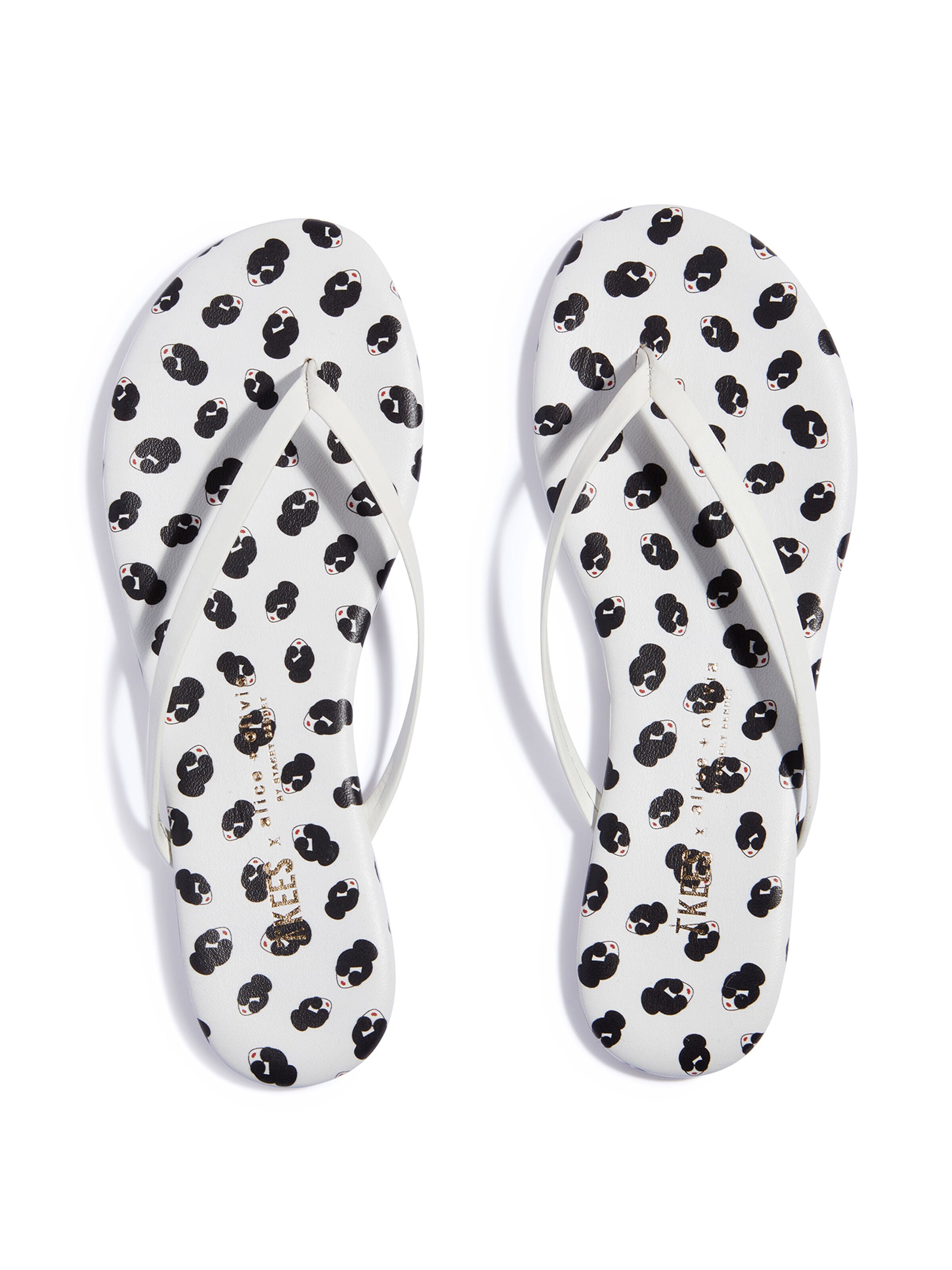 A+O  x TKEES LILY FLIP FLOP-MINI STACE FACE OFF WHITE-ALICE + OLIVIA