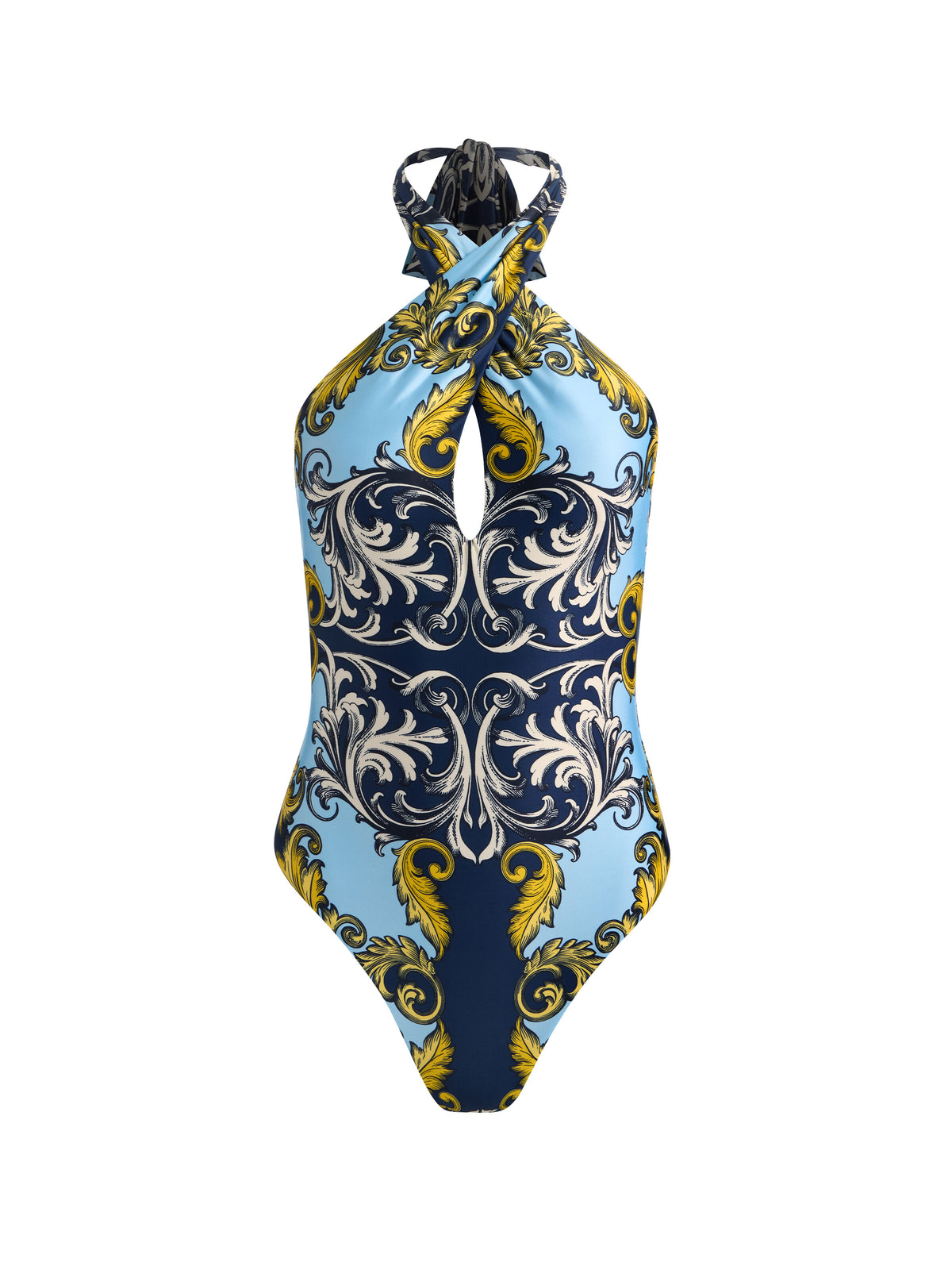 A+O X PQ SWIM CROSS FRONT ONE PIECE - ANTIQUE SCROLL
