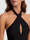 A+O X PQ SWIM CROSS FRONT ONE PIECE-Black-ALICE + OLIVIA