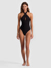 A+O X PQ SWIM CROSS FRONT ONE PIECE-Black-ALICE + OLIVIA