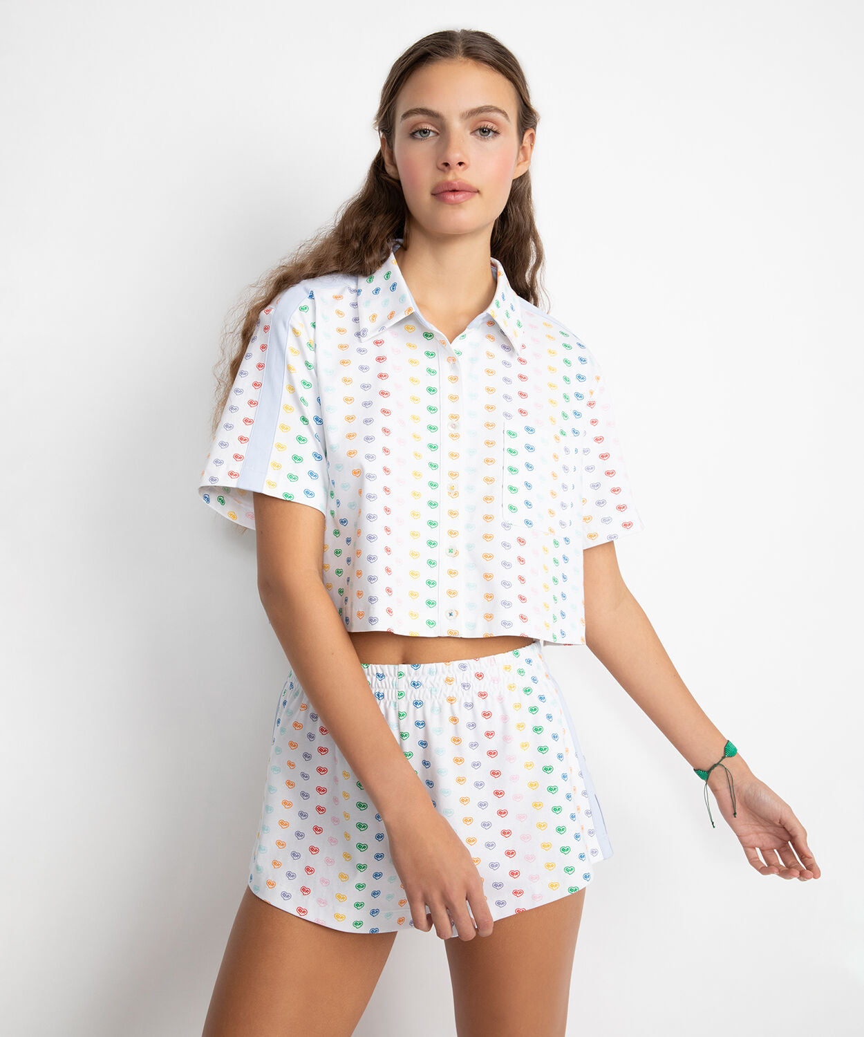 A+O X BIG FEELINGS MADDEN SHORT SLEEVE SET-BRIGHT WHITE-ALICE + OLIVIA